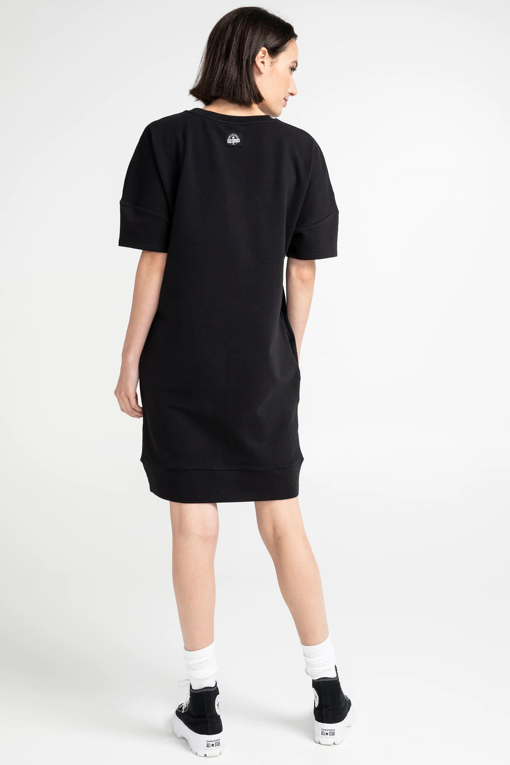 Stretch dress with terry back