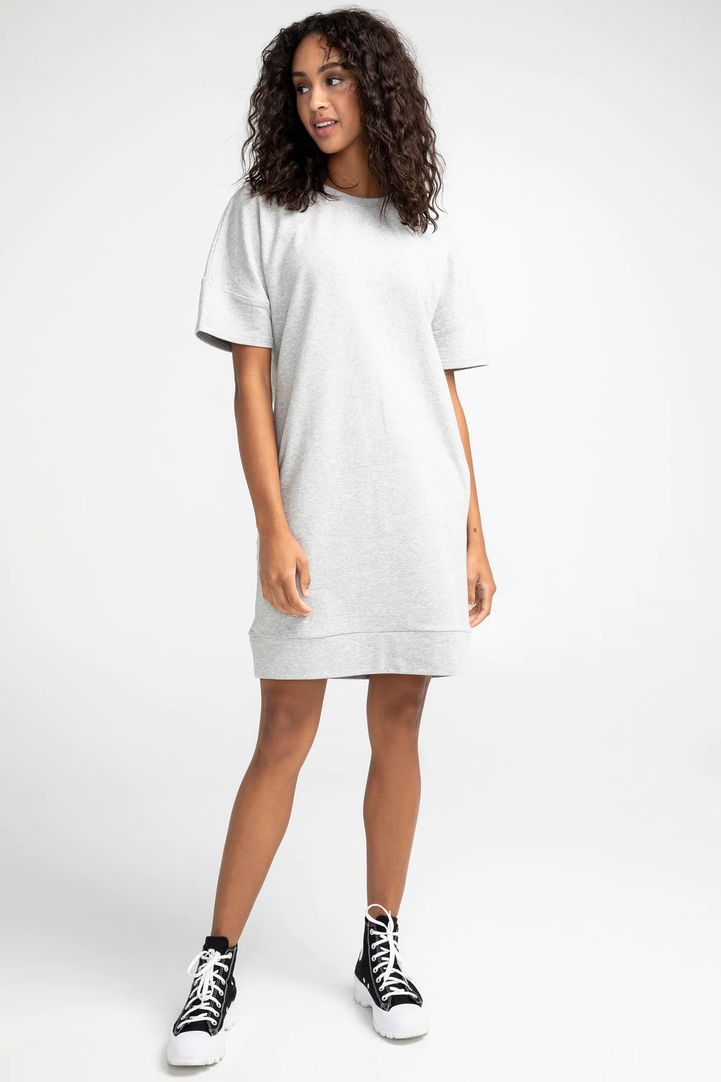 Stretch dress with terry back