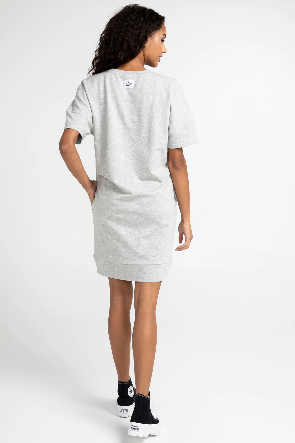 Stretch dress with terry back