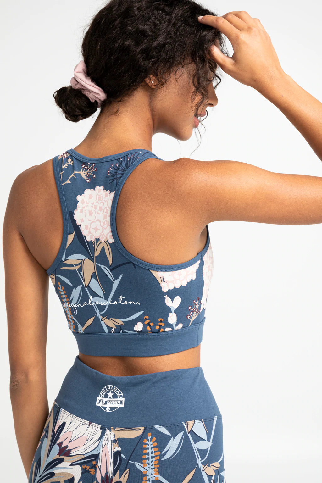 Sporty printed stretch jersey top