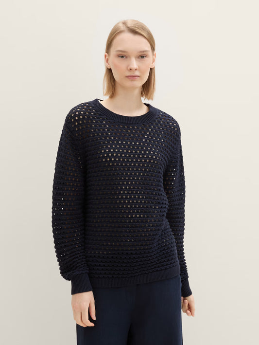 Tricot en maille | Marine