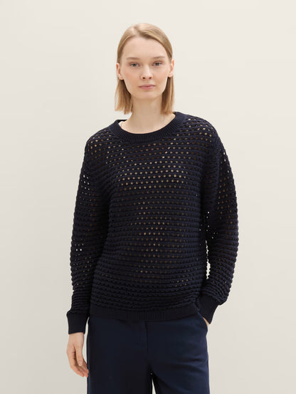 Tricot en maille | Marine