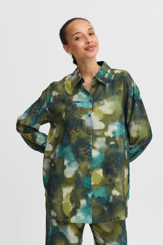 Blouse Bine | Mélange vert