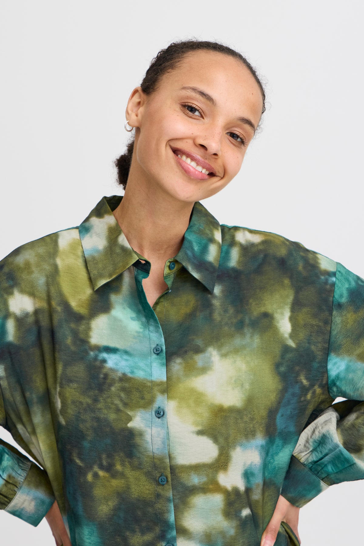 Blouse Bine | Mélange vert