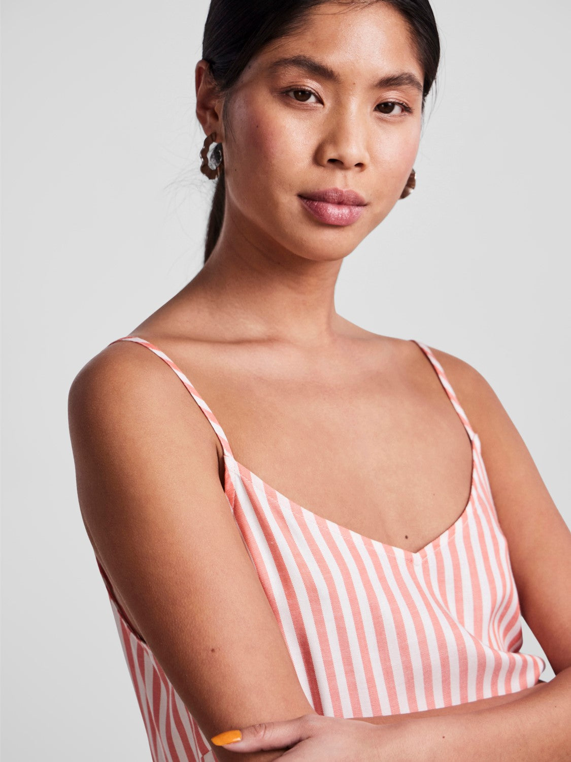Camisole PIECES | Rayures corail