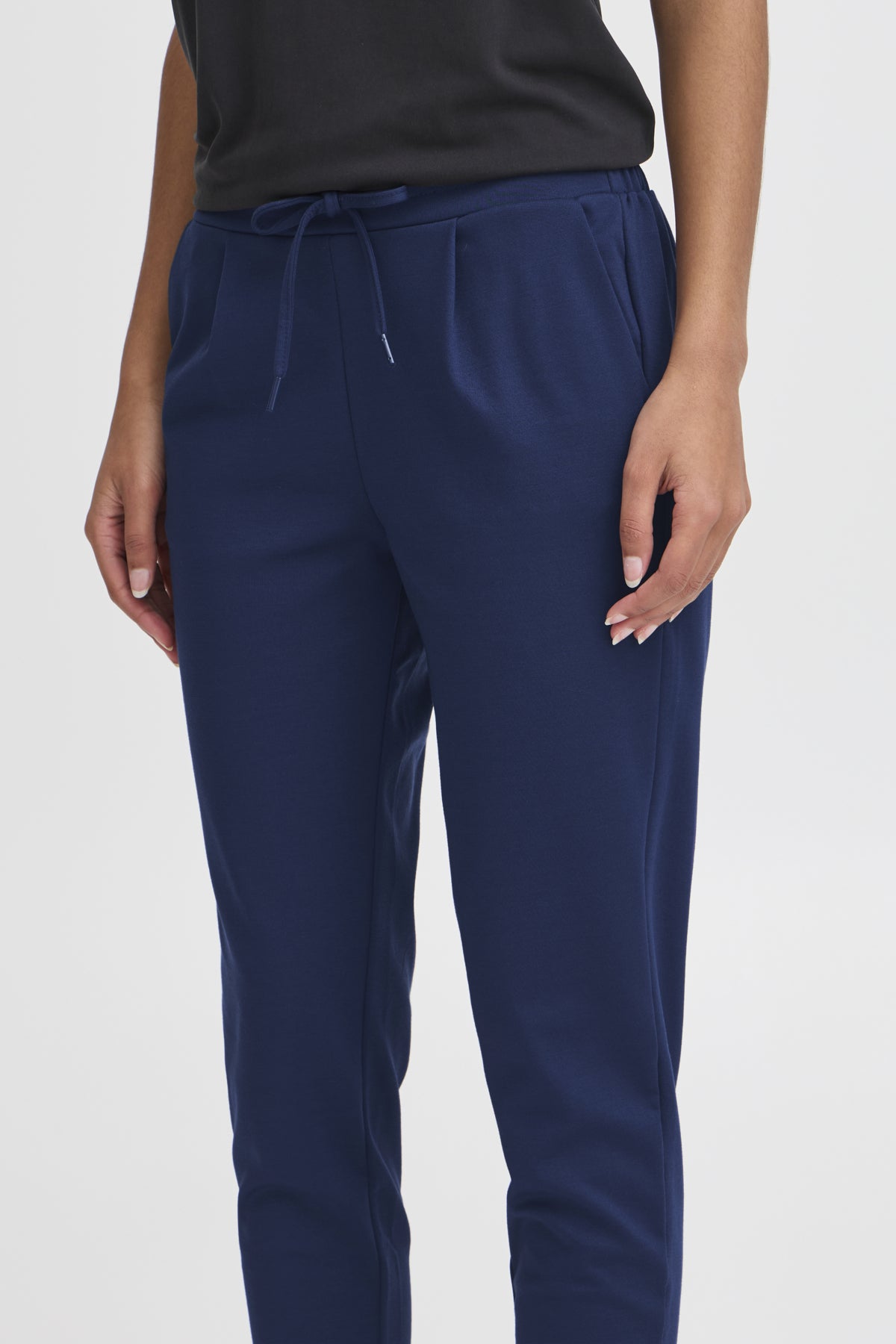 Pantalon ICHI Kate étroit long | Bleu médiéval