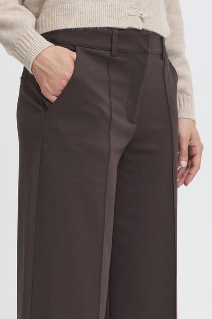 Pantalon Kate Large avec couture | Chocolat