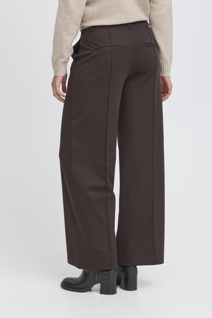 Pantalon Kate Large avec couture | Chocolat