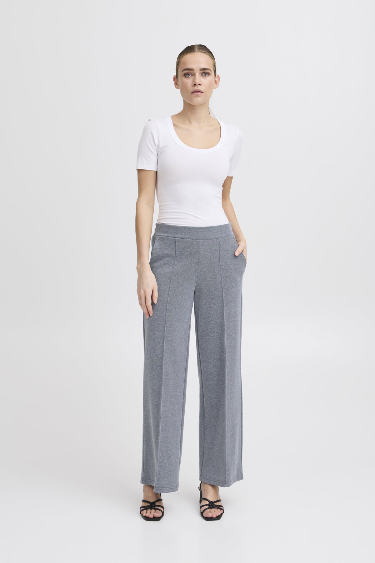 Pantalon Kate piqué | Bleu médiéval