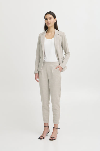 Pantalon ICHI Kate Jacquard | Beige amande