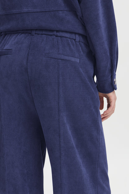 Pantalon Kate côtelé| Bleu médiéval