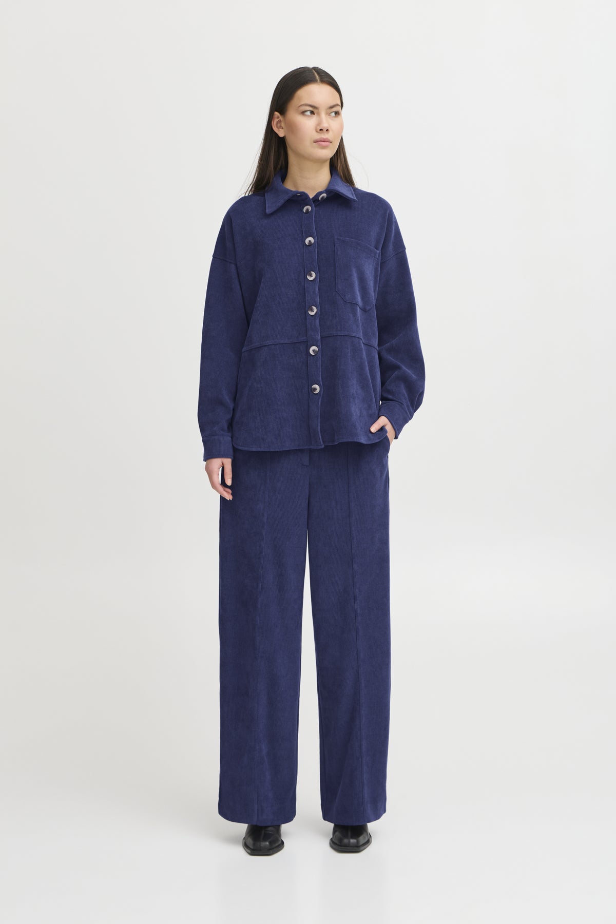 Pantalon Kate côtelé| Bleu médiéval