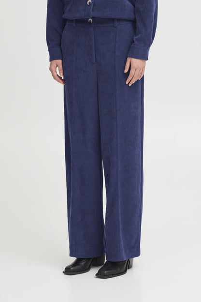 Pantalon Kate côtelé| Bleu médiéval