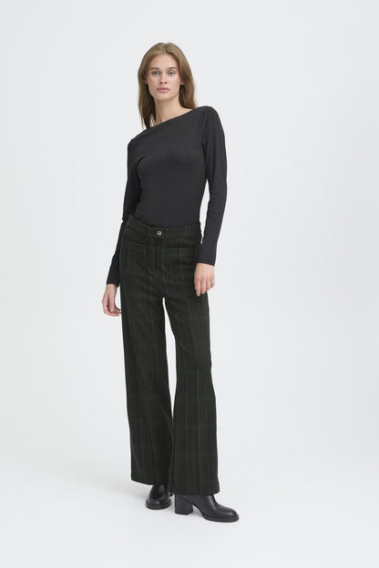 Pantalon Kate Woolley | Noir avec carreaux