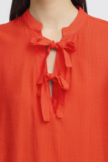 Blouse Melda - Ichi | Rouge tangerine