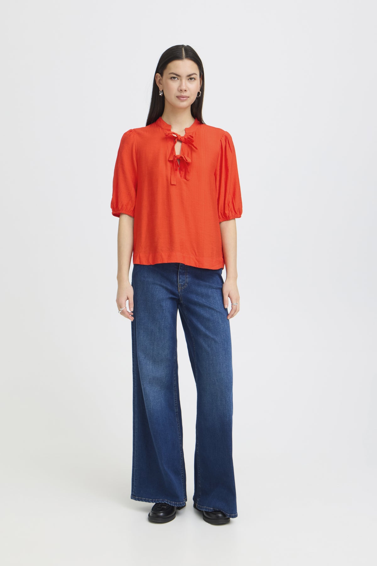 Blouse Melda - Ichi | Rouge tangerine