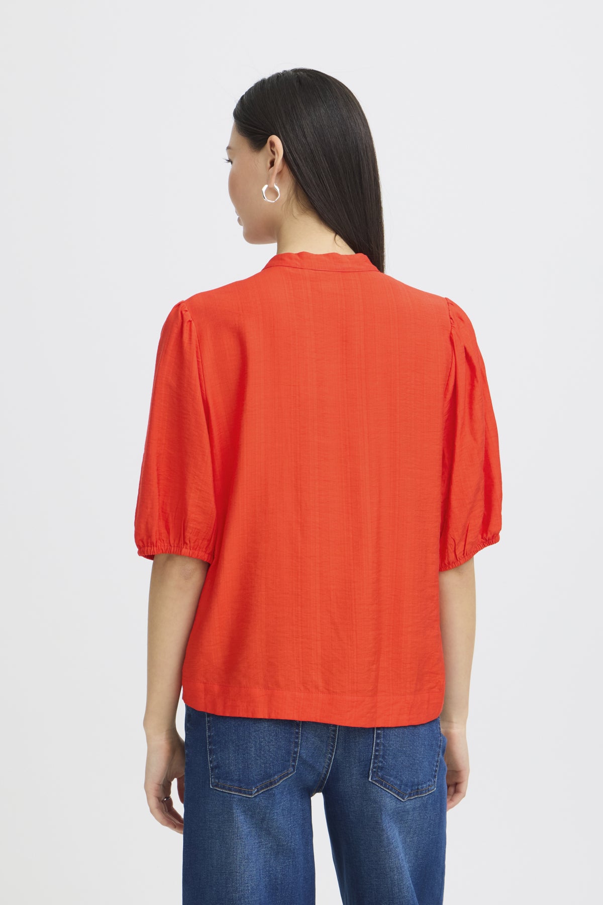 Blouse Melda - Ichi | Rouge tangerine