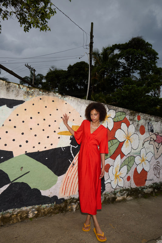 Robe Melda - Ichi | Rouge tangerine