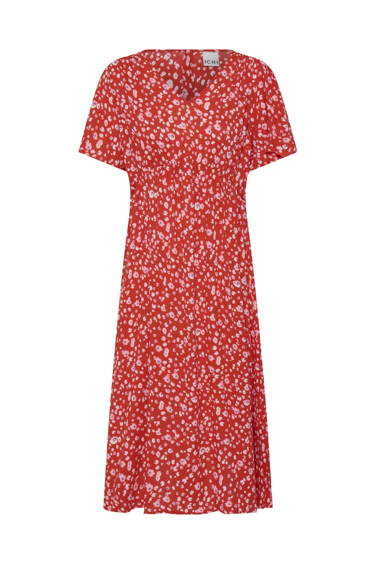 Robe Marrakech longue - Ichi | Rouge tangerine