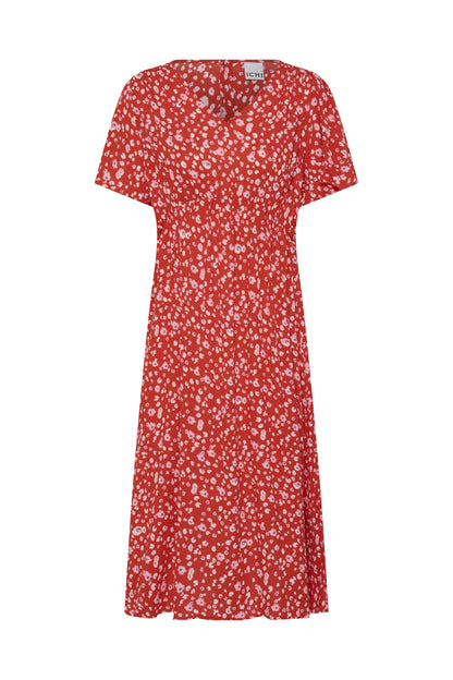 Robe Marrakech longue - Ichi | Rouge tangerine