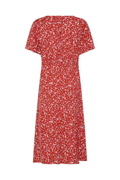Robe Marrakech longue - Ichi | Rouge tangerine