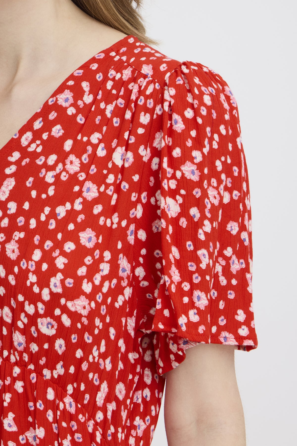 Robe Marrakech longue - Ichi | Rouge tangerine
