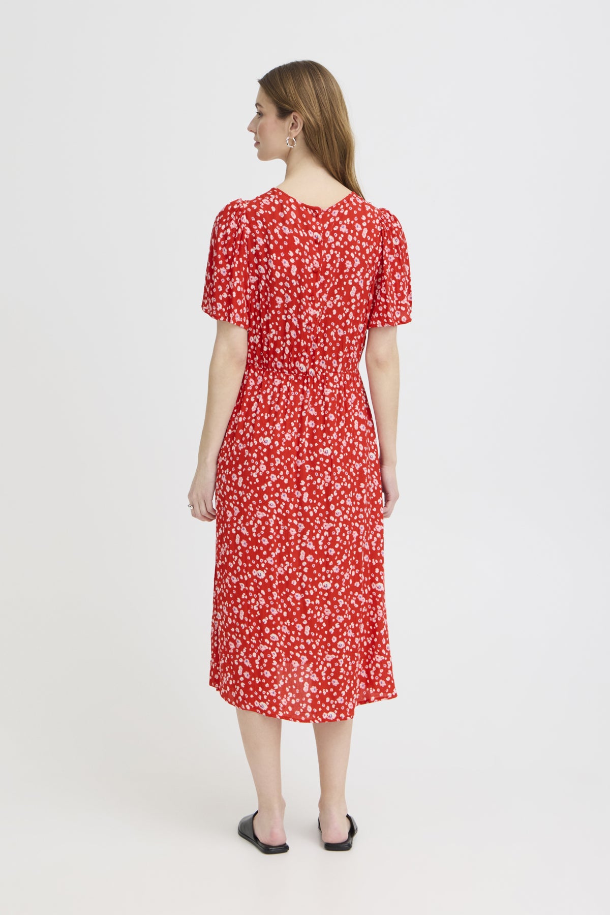 Robe Marrakech longue - Ichi | Rouge tangerine