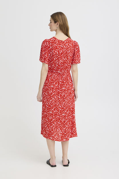 Robe Marrakech longue - Ichi | Rouge tangerine