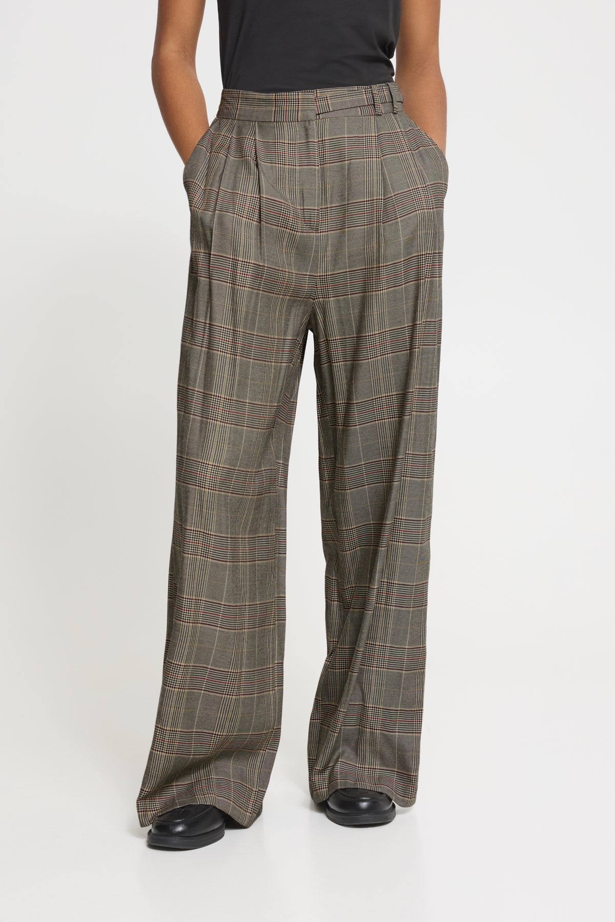 Pantalon Laito - Ichi | Noir carreaux