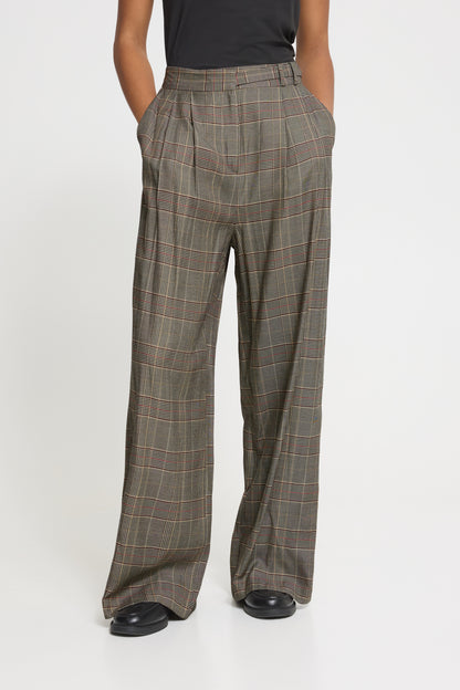 Pantalon Laito - Ichi | Noir carreaux