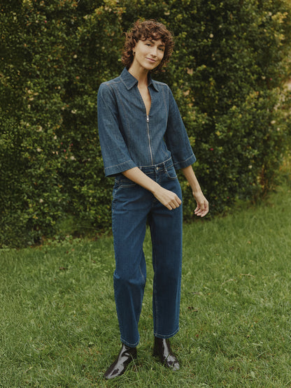 Jeans barrel Komma | Bleu foncé