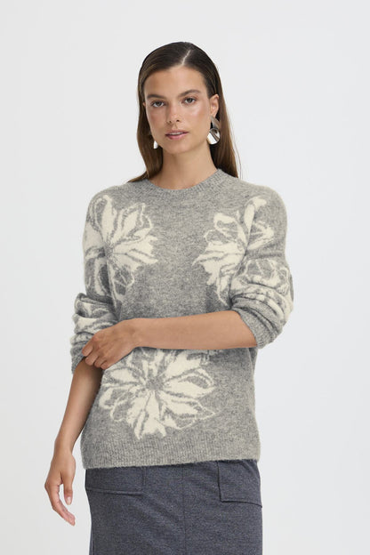 Tricot Omea | Floral gris