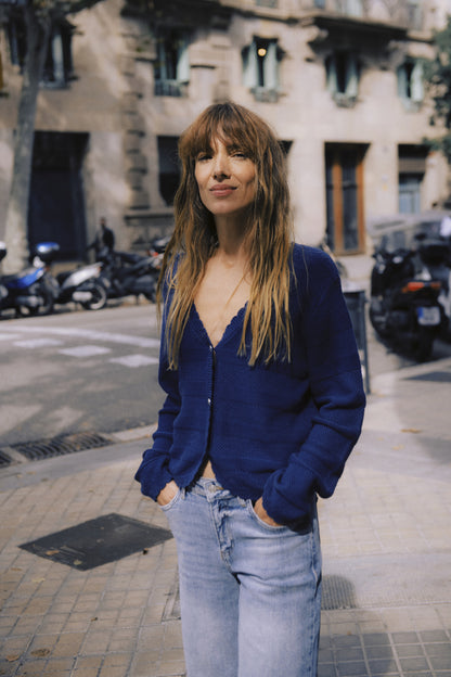 Cardigan Mikala | Bleu médiéval