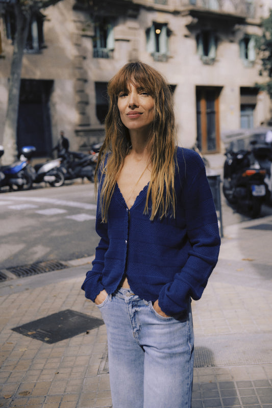 Cardigan Mikala | Bleu médiéval