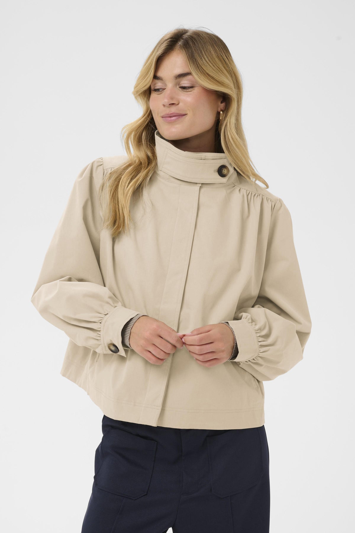 Manteau Olina | Beige Oxford