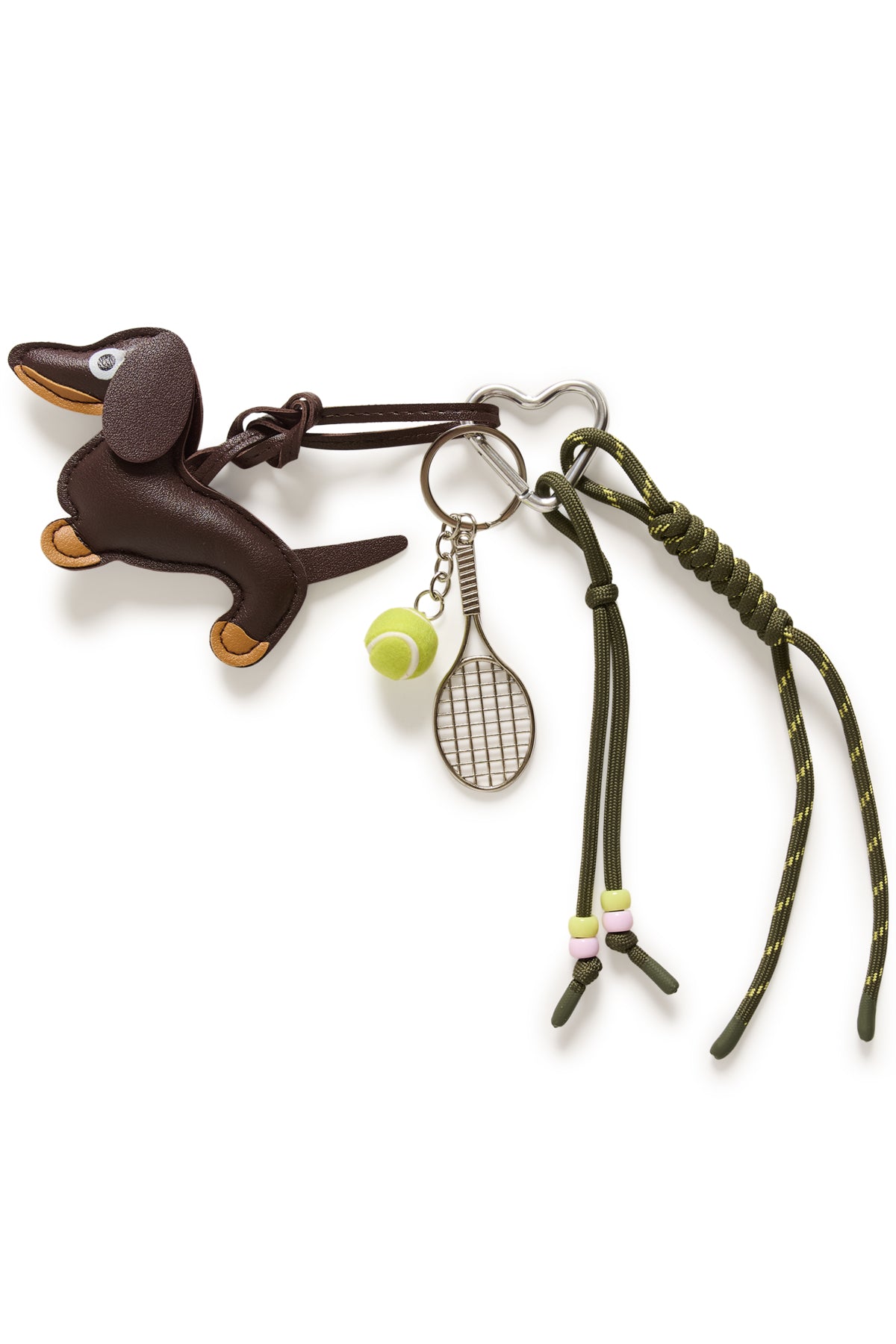 Porte-clés Teckel et tennis | Brun