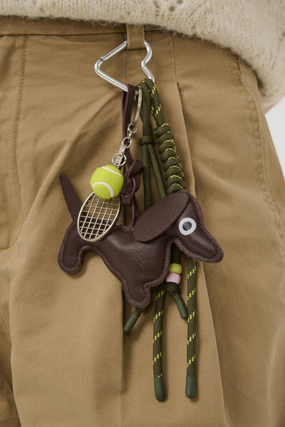 Porte-clés Teckel et tennis | Brun