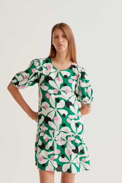 Robe Louna | Motif vert