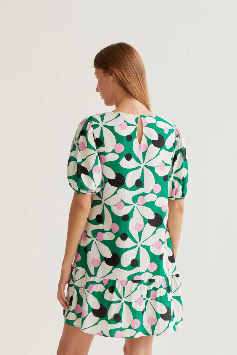 Robe Louna | Motif vert