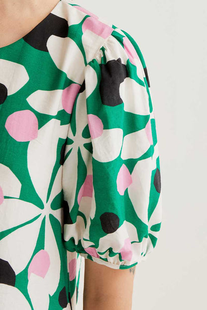 Robe Louna | Motif vert