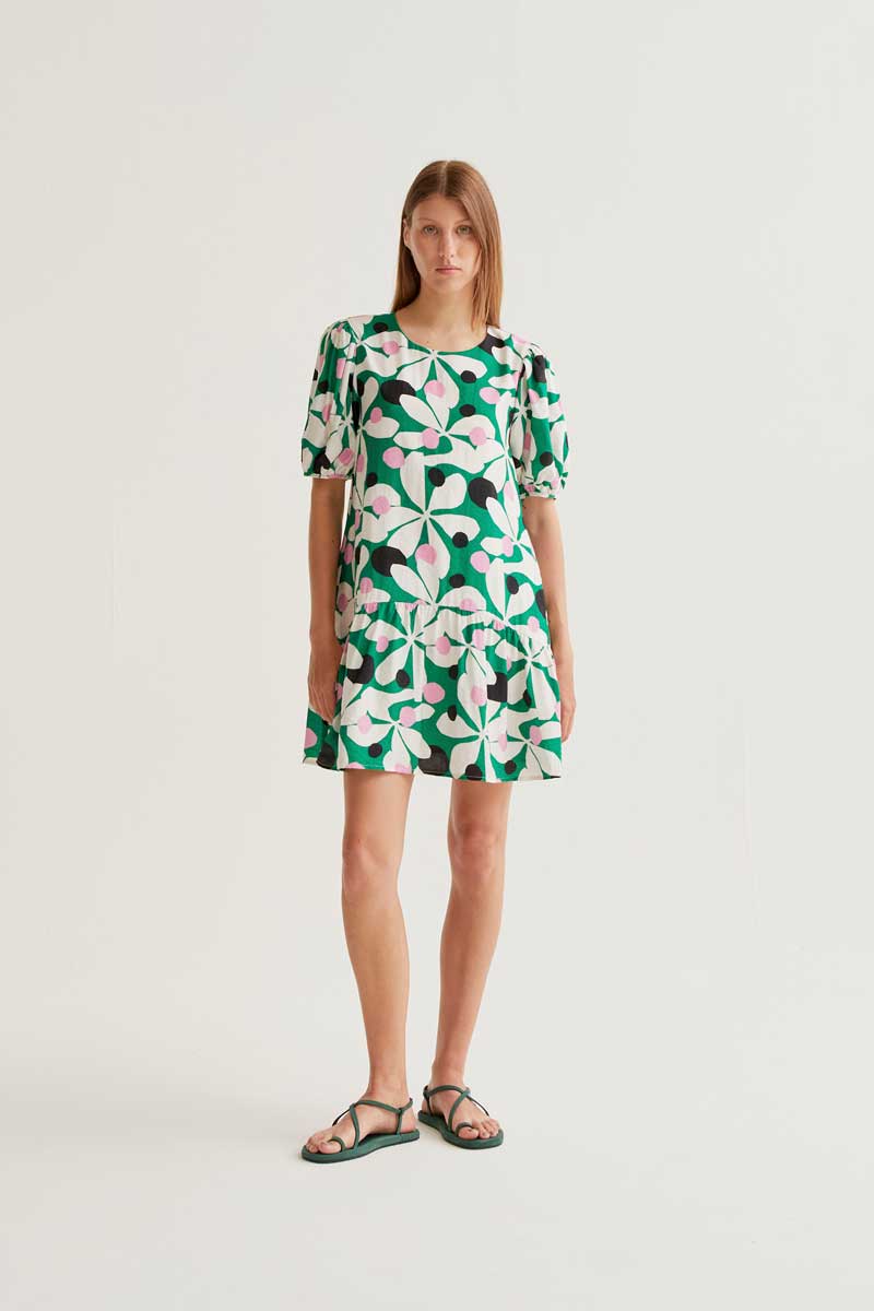 Robe Louna | Motif vert