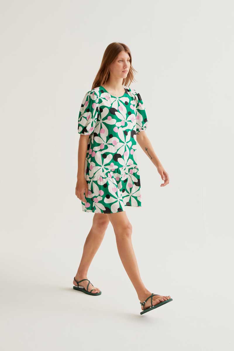 Robe Louna | Motif vert