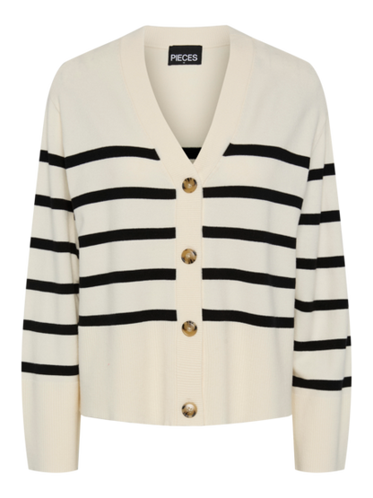 Cardigan Sia | Crème ligné