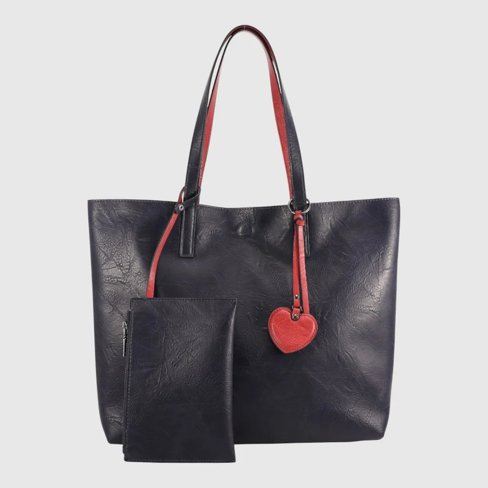 Sac à main réversible  Julianne - ZAC | Marine-Rouge