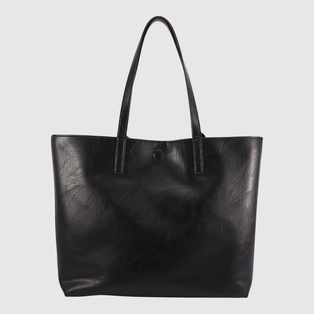 Sac à main réversible Julianne - ZAC | Noir - Cognac