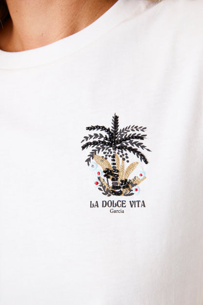 T-Shirt Palmier | Blanc cassé