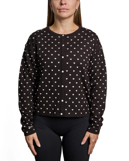 Cardigan Tyla | Brun coeur beige