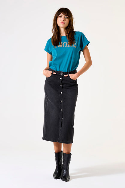 Jupe denim | Noir délavé