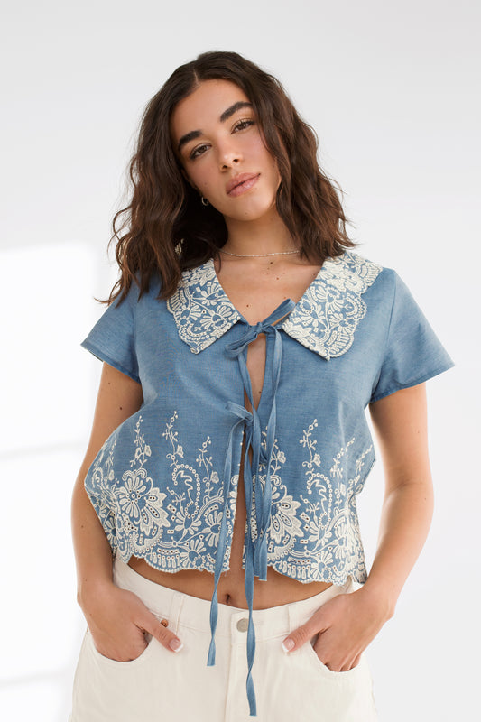Blouse Meryl | Bleu pâle