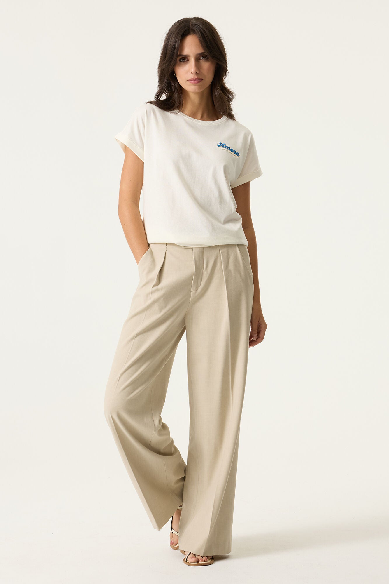 T-Shirt Sienna - Garcia | Blanc cassé